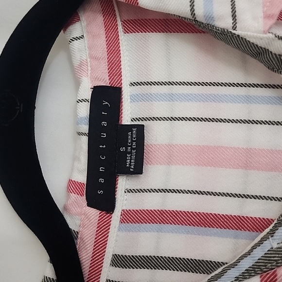 Sanctuary Striped Short Sleeved Button Up Size Small - Picture 3 of 4